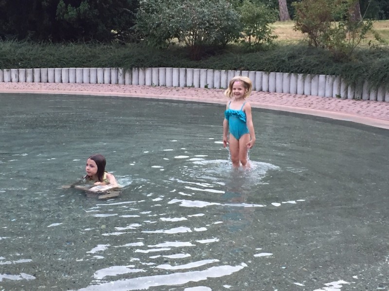 Swimming in a fountain