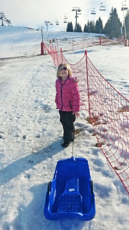 E pulling her sled up the mountain