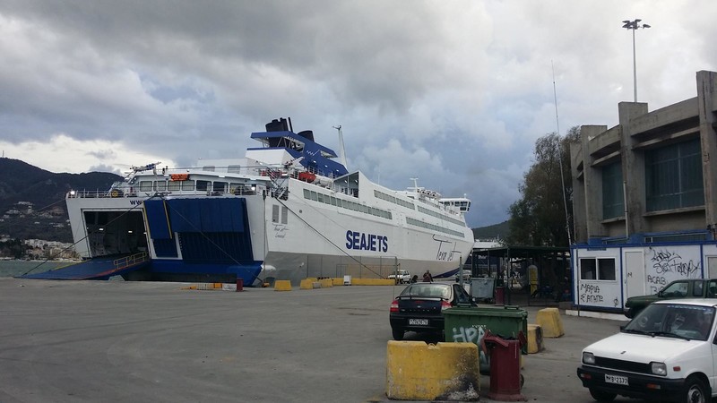 Greek government has arranged 3 dedicated ferries to transport refugees from Lesbos to Athens. It's a 12 hour trip and costs EUR 60 per person.