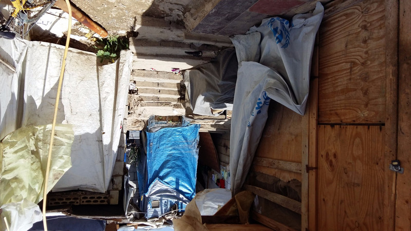 Informal settlement housing steps and doors Lebanon