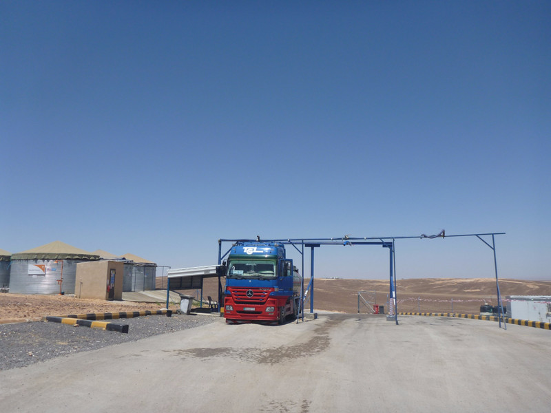 Water refilling station Azraq refugee camp Jordan
