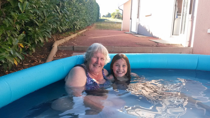 Grandma Lois swimming with Char