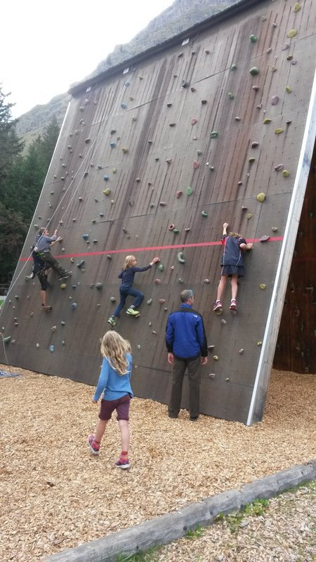 Rockclimbing wall at camp ground