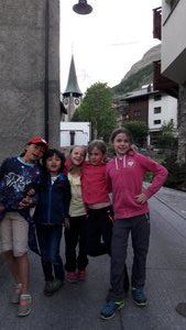 With the church in Zermatt with the Matterhorn in the background