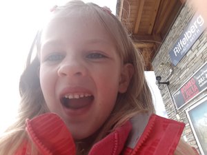 Emma's selfie Riffelberg train station
