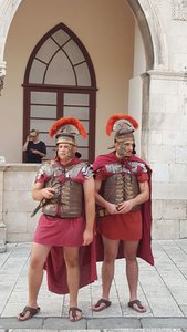 Roman soliders 'guarding' the old town