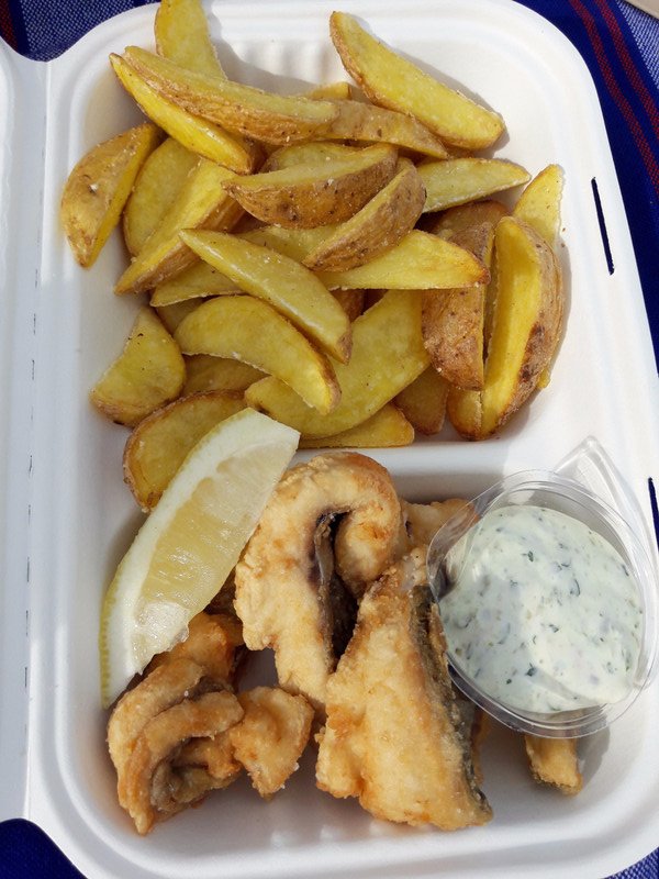 Fish and chips at Coppet beach