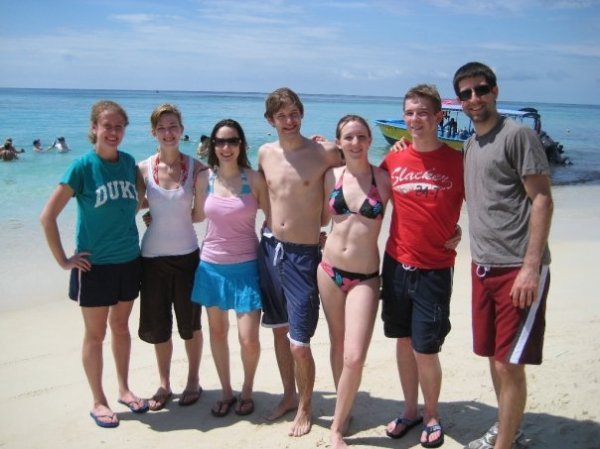 The gang on the beach in Honduras