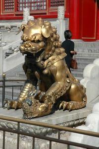 Lion guarding the main hall in the forbidden city