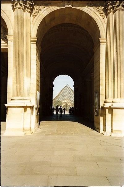 Looking through the Louvre at the pyramid