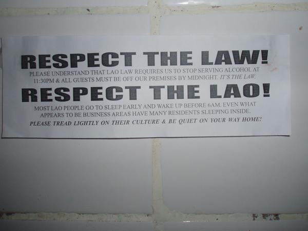Respect the Law, Respect the Lao
