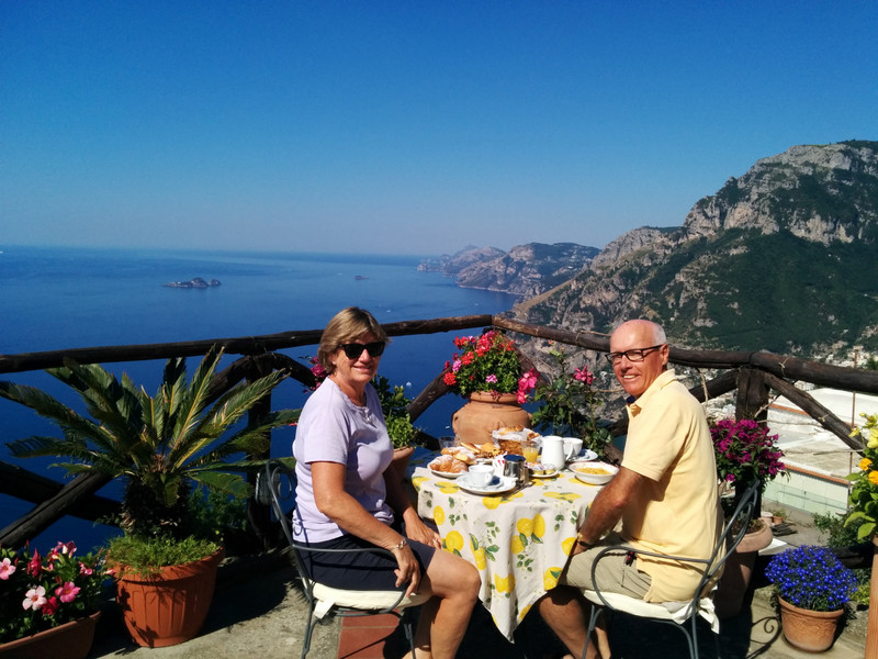 Typical breakfast on Amalfi coast