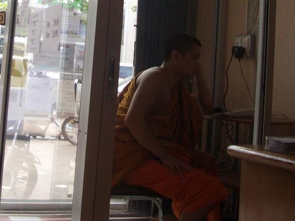 Monk on the phone..