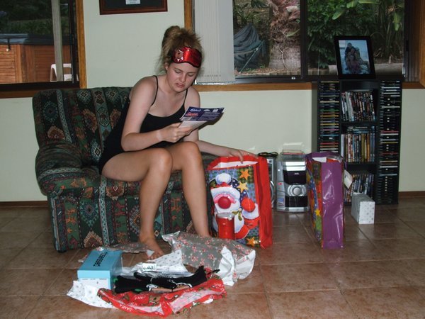 Meg and her Santa stocking