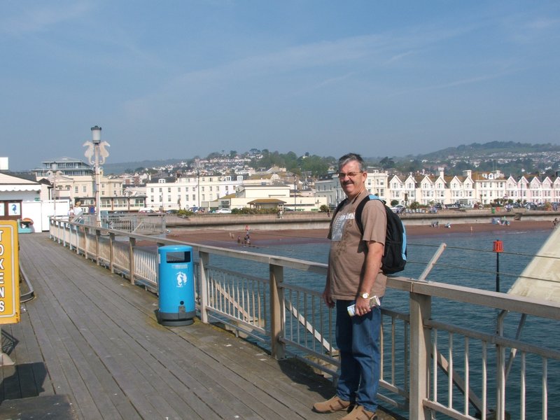 Steve on the pier, Teignmouth, 026