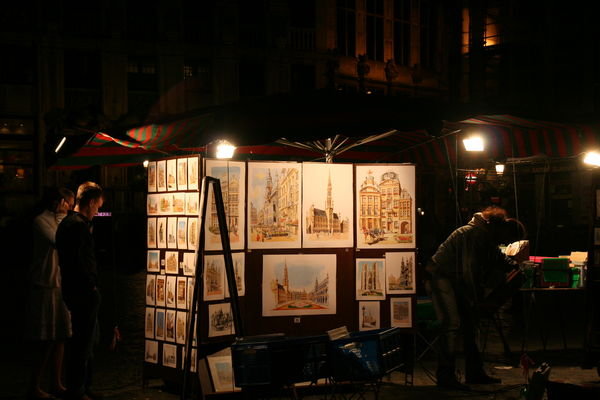 Grand Place Art Vendor