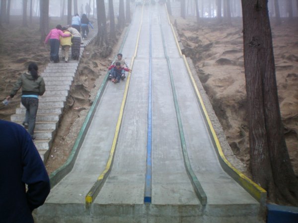 The slide that I slid down on top of the mountain