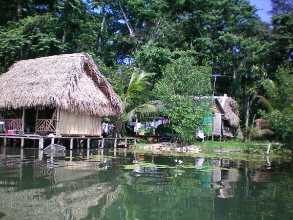 One of the many huts along the river