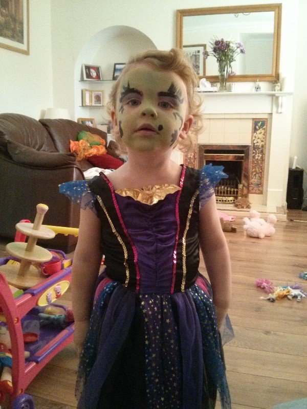 Ella the witch at Halloween