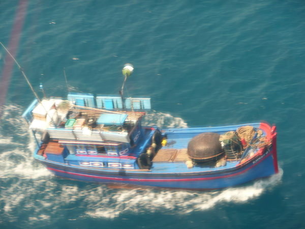 Fishing boat with basket boat