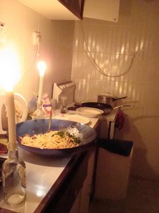 Cooking by candlelight