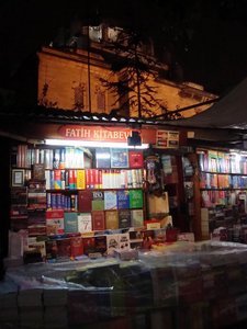 Old book market stall behind the bazaar