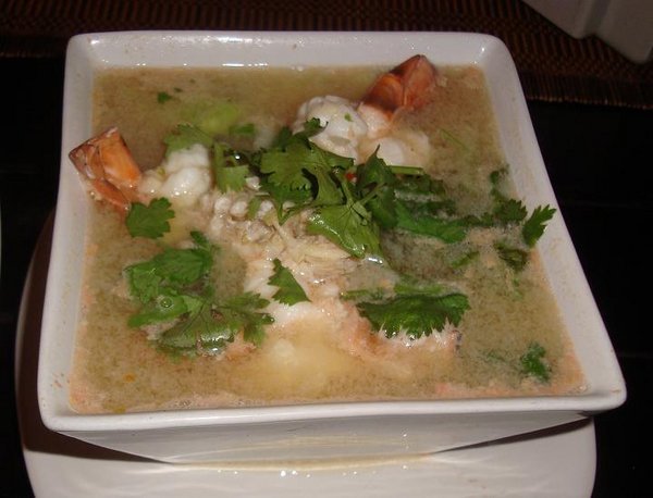 Hot and sour soup with prawns