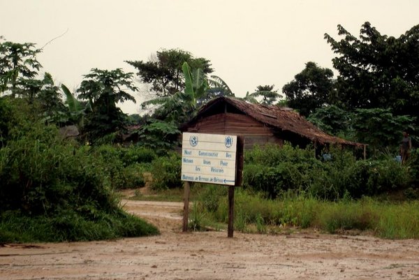 Sign on the “airstrip” for the UNHCR base