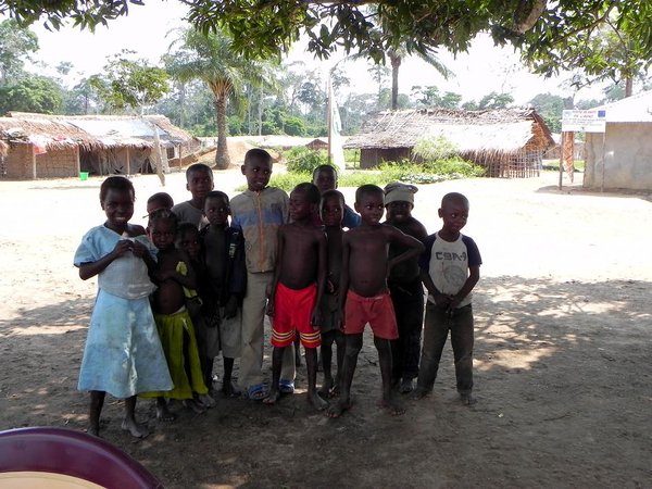 Group of children in Liboko village