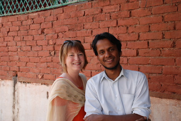 moi and Ashish in front of his cafe
