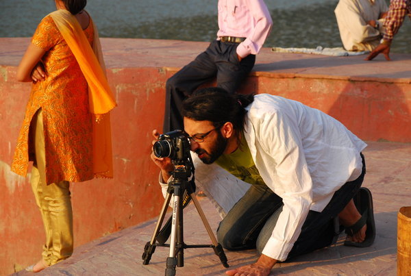 Abishek, the photographer, at work