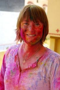 moi on Holi in Rishikesh