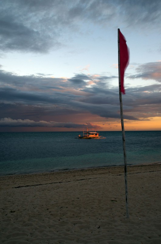 sunset at bounty beach, malapascua island