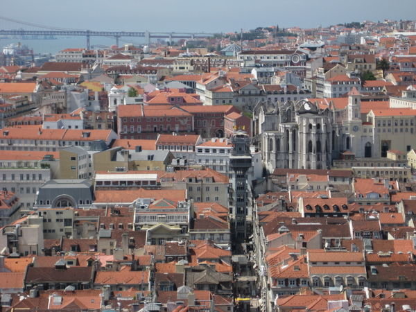View of the Chiado district from Lisbon castle