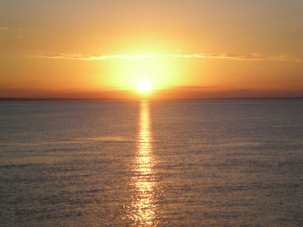 Sunset leaving Fraser Island