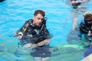 Simon during his dive course