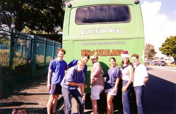 Kiwi Experience bus team