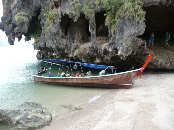 Longtail boat on the island