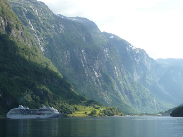 Cruise ship on the fjord