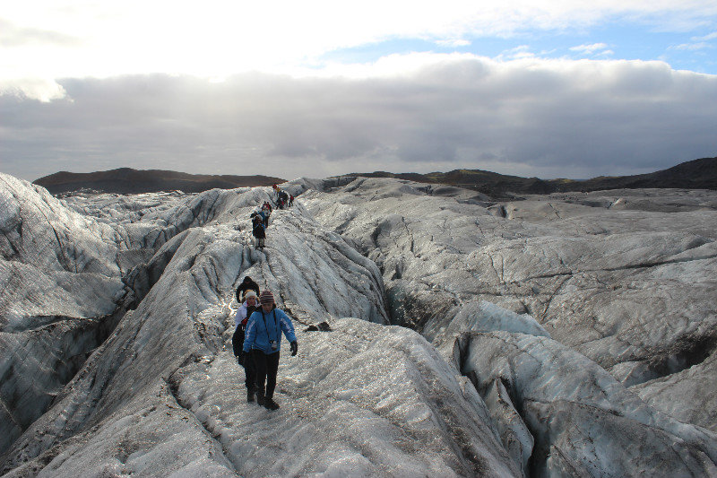 Walking the glacier