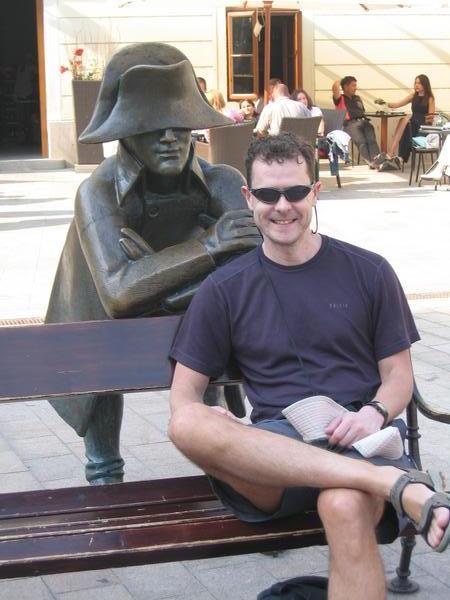 Aussie backpacker with "The Frenchman", Bratislava