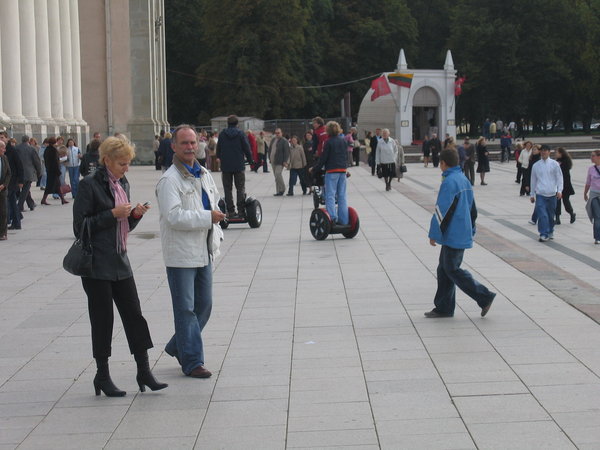 Locals strolling in Vilnius