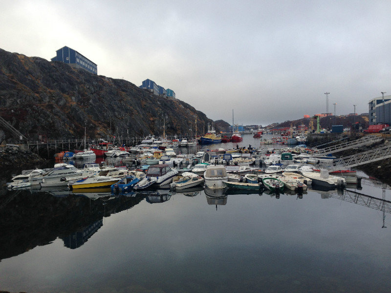 Boats moored in Nuuk 