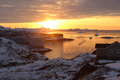 The sun sets over the Ice Fjord