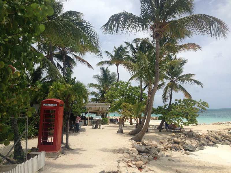 English phone booth … on the beach!
