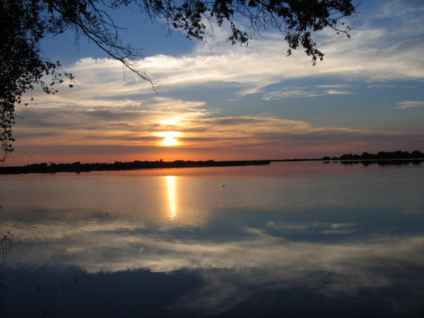 Sunrise on Guma lagoon, Okavango Delta