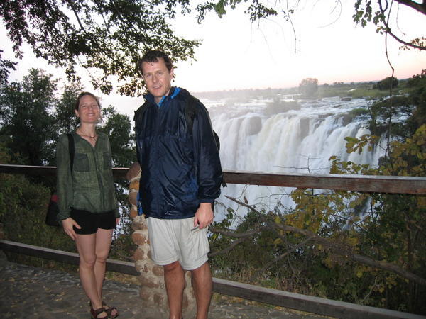 Victoria Falls with a safari friend