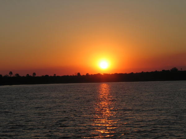 Sunset over the Zambezi river
