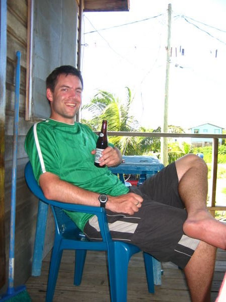 on the porch in Placencia