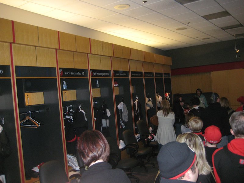 Blazers' locker room